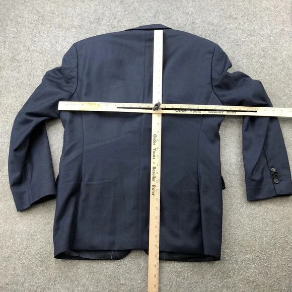 Hugo Boss Blazer Mens 38S Navy Virgin Wool Two Button Suit Jacket Sport Coat
